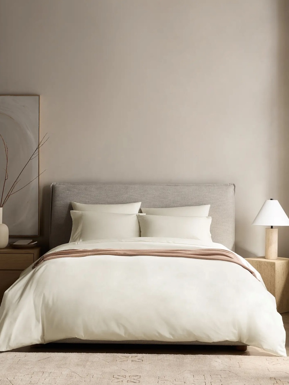 NWT Quince Luxury Organic Crisp Percale Ivory Duvet Cover!